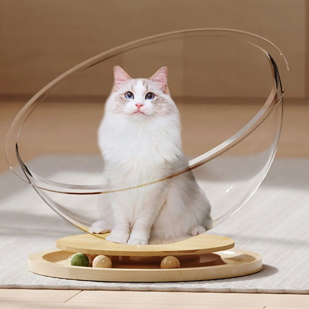 Acogedora bola para gatos con zona de juegos integrada