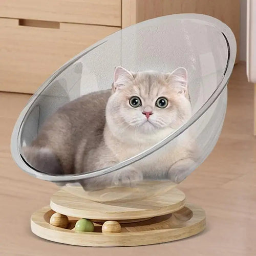 Acogedora bola para gatos con zona de juegos integrada