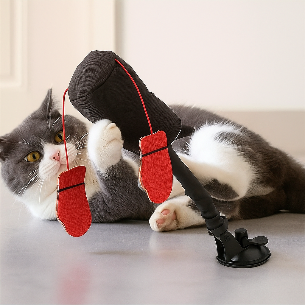 Juguete interactivo para gatos con saco de boxeo