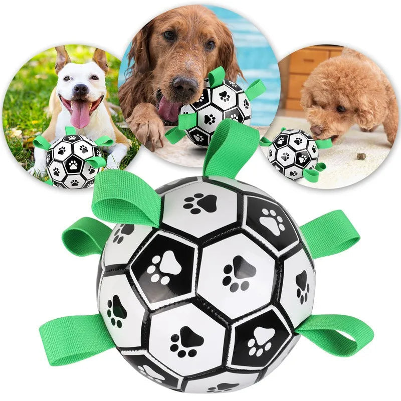 Juguete para perros en forma de pelota con cuerdas de tracción integradas