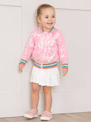 Pink Iridescent Bomber Jacket