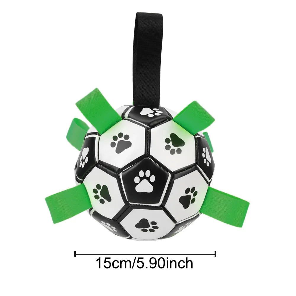 Juguete para perros en forma de pelota con cuerdas de tracción integradas