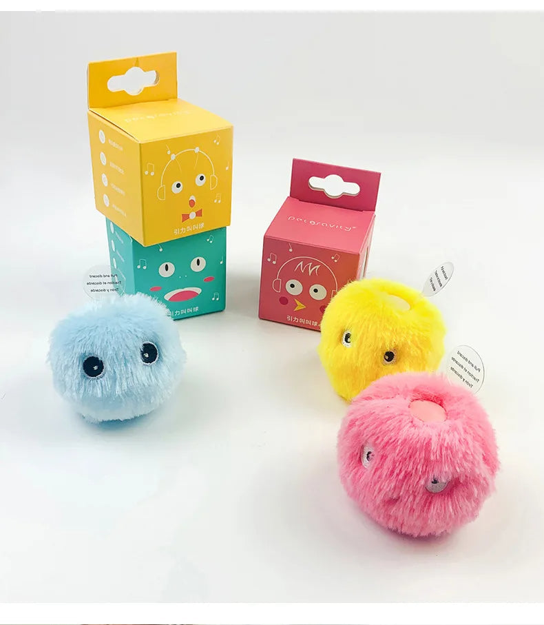 Pelotas de peluche interactivas para gatos con sonidos de animales