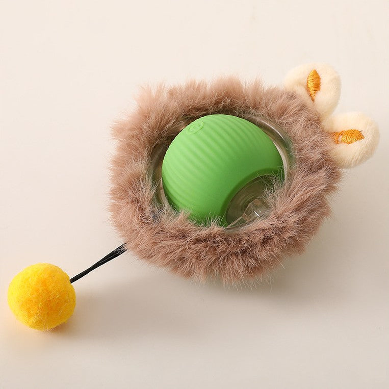 Pelota interactiva con cola para perros