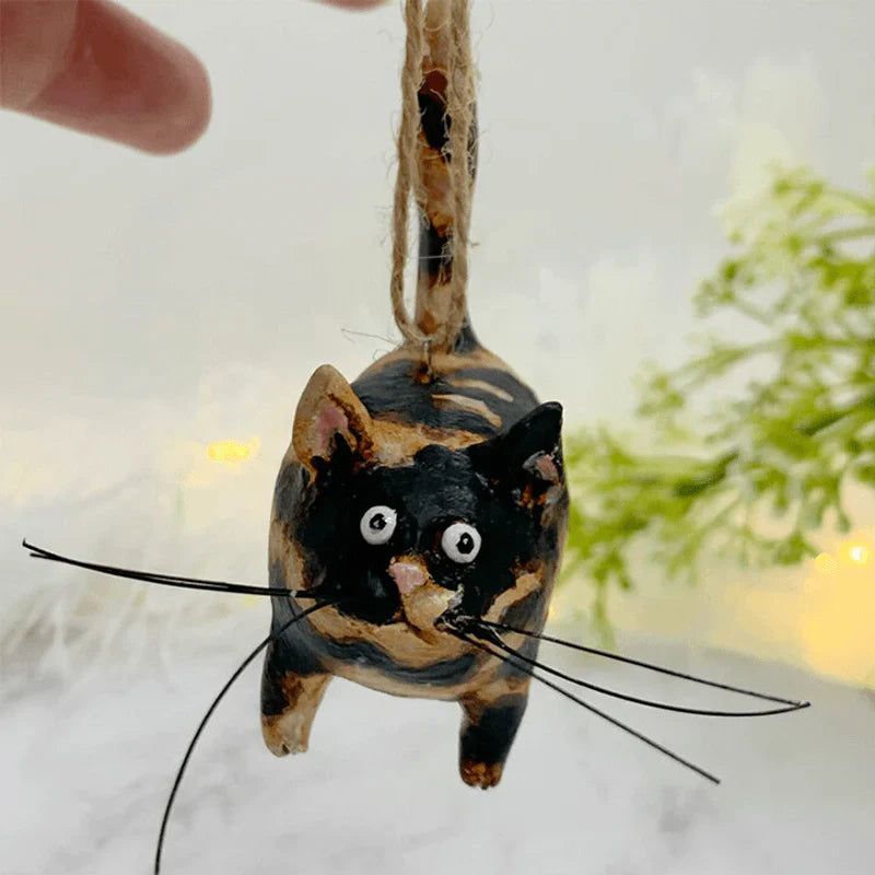 Festpaw – Adornos navideños para el árbol hechos a mano con forma de gato