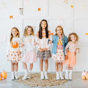 Sweet Wink Coquette Pumpkin Sequin Patch Denim Jacket
