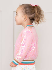 Pink Iridescent Bomber Jacket