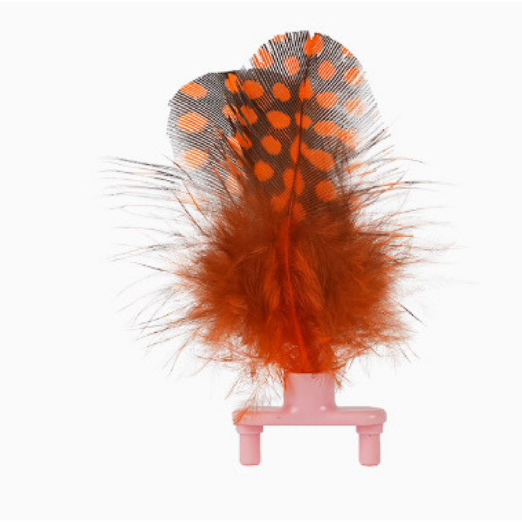 Juguete interactivo para gatos con forma de abeja y plumas