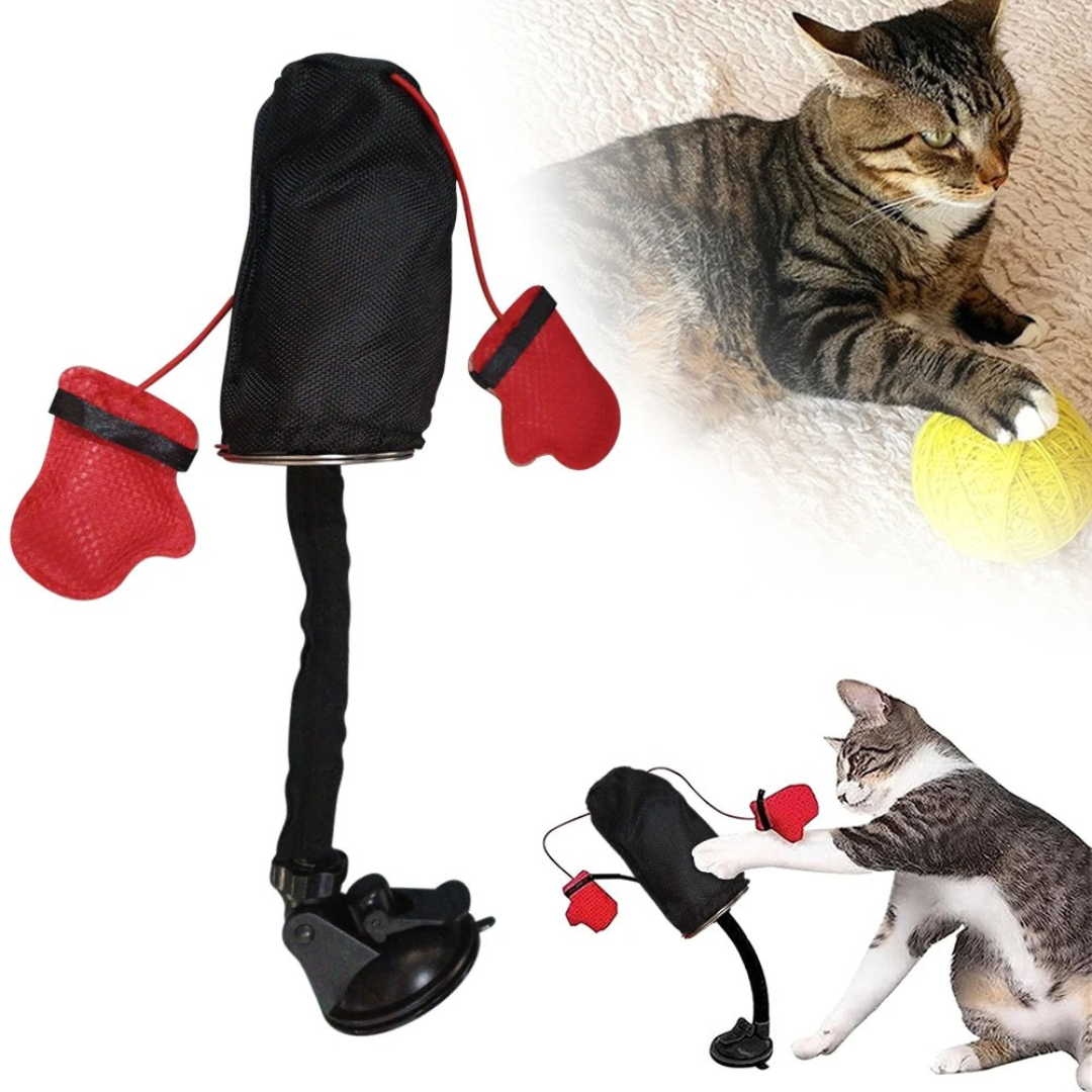 Juguete interactivo para gatos con saco de boxeo