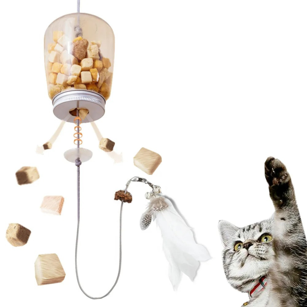 Juguete colgante con golosinas para gatos