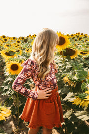 Vienna Corduroy Skirt - Floral Sonata