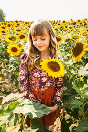 Vienna Corduroy Skirt - Floral Sonata