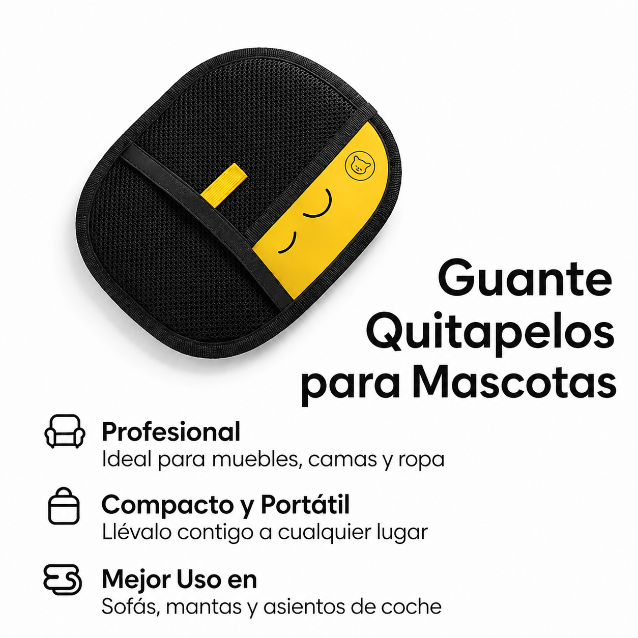 Guante para eliminar el pelo de mascotas