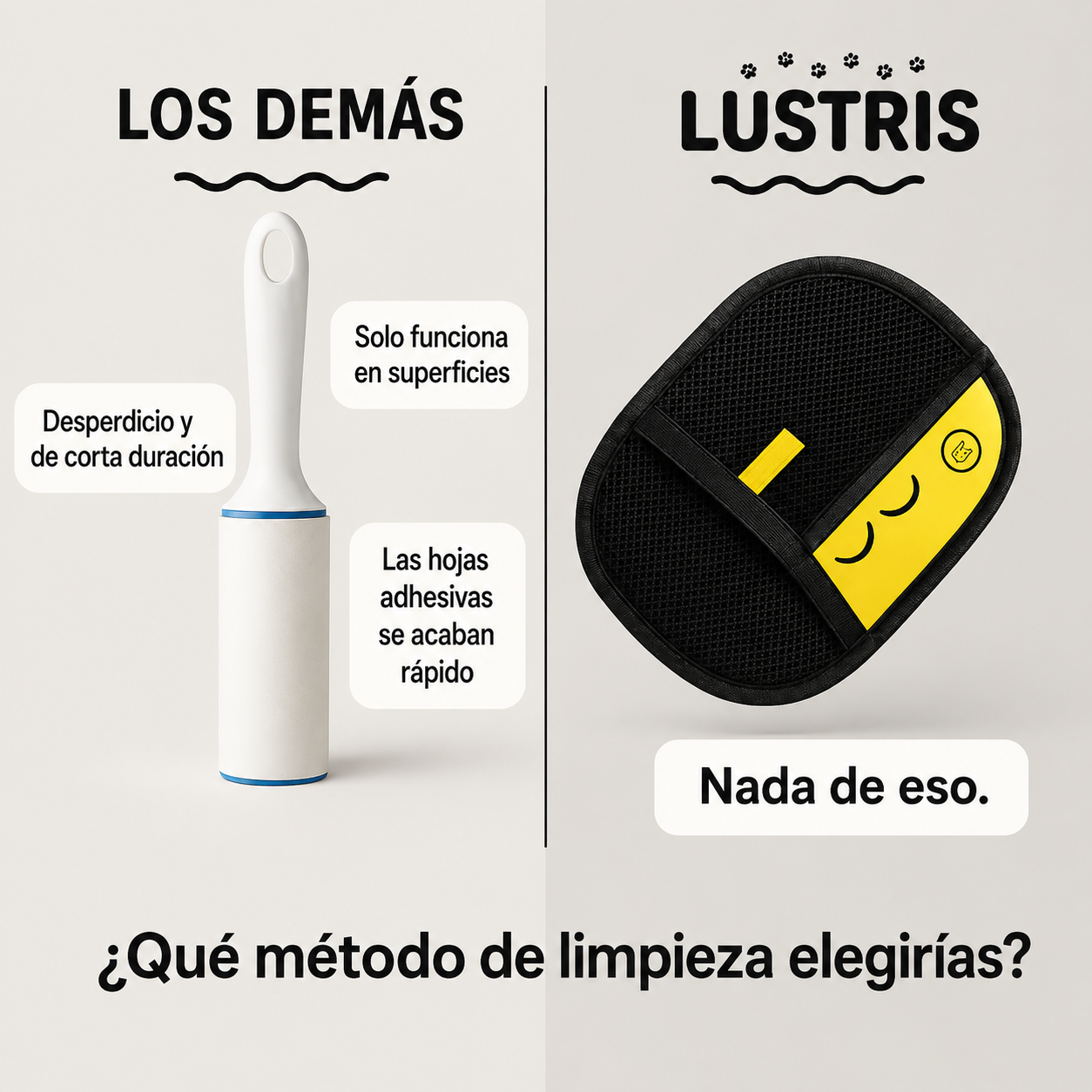 Guante para eliminar el pelo de mascotas