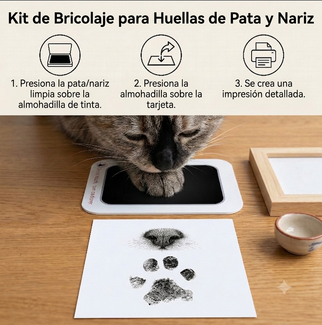 Kit para huellas de patas y nariz de mascotas – Kit de recuerdos DIY para gatos