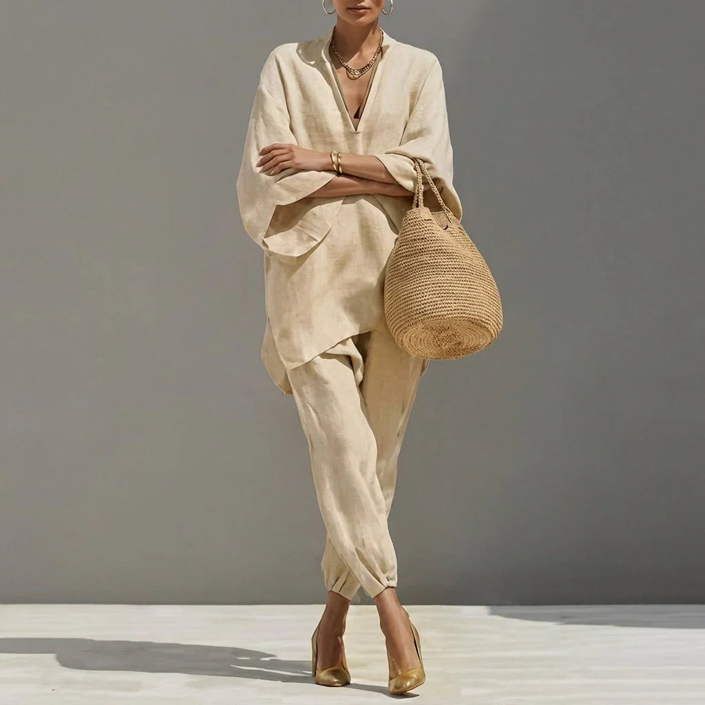 Marina | Women's casual two-piece V-neck set