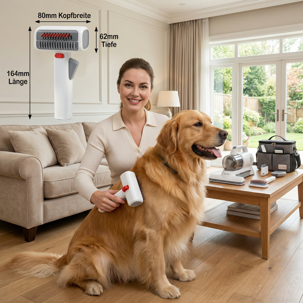 2-in-1 Fellpflege- & Schneidebürste  für Hunde & Katzen – Entfilzungs- & Unterfellkamm für langes & kurzes Fell