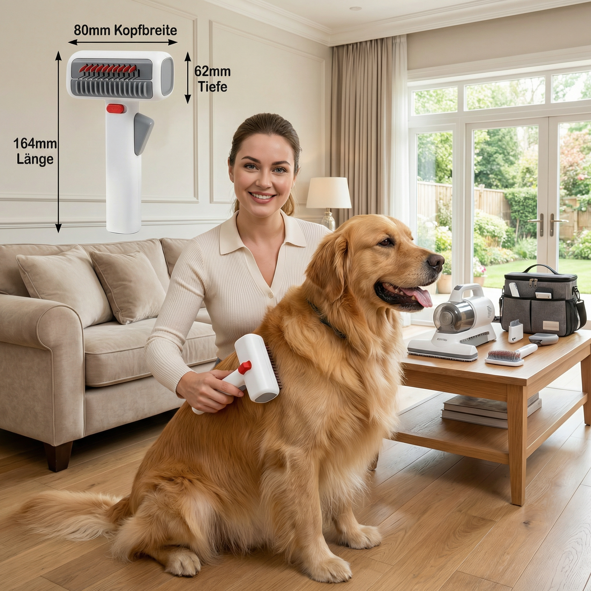 2-in-1 Fellpflege- & Schneidebürste  für Hunde & Katzen – Entfilzungs- & Unterfellkamm für langes & kurzes Fell