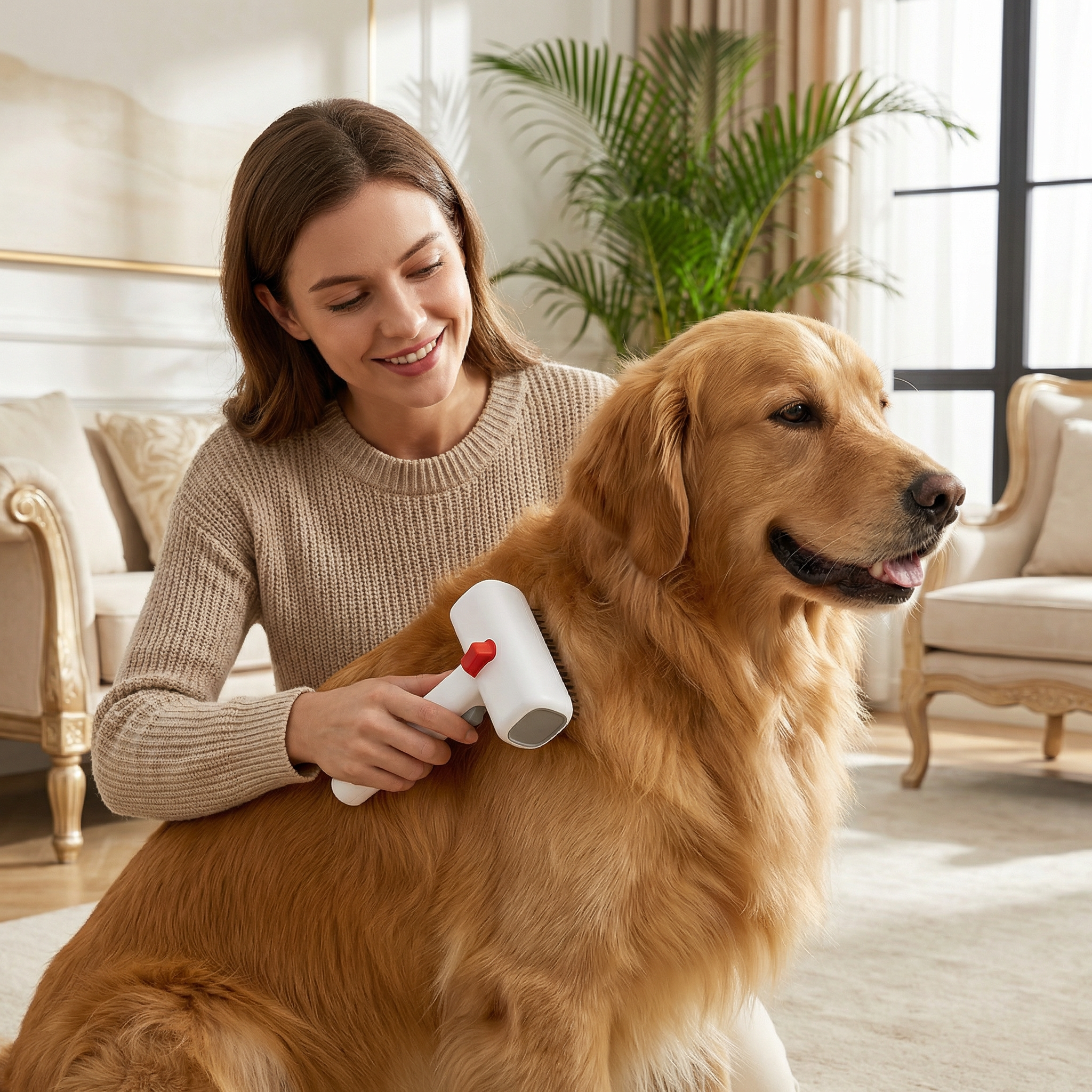 2-in-1 Fellpflege- & Schneidebürste  für Hunde & Katzen – Entfilzungs- & Unterfellkamm für langes & kurzes Fell