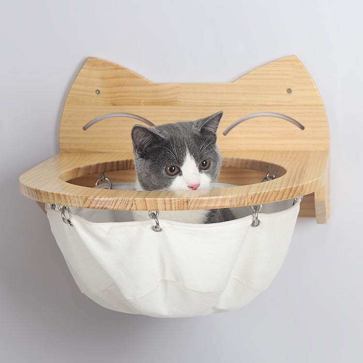 Hamaca colgante de madera para gatos