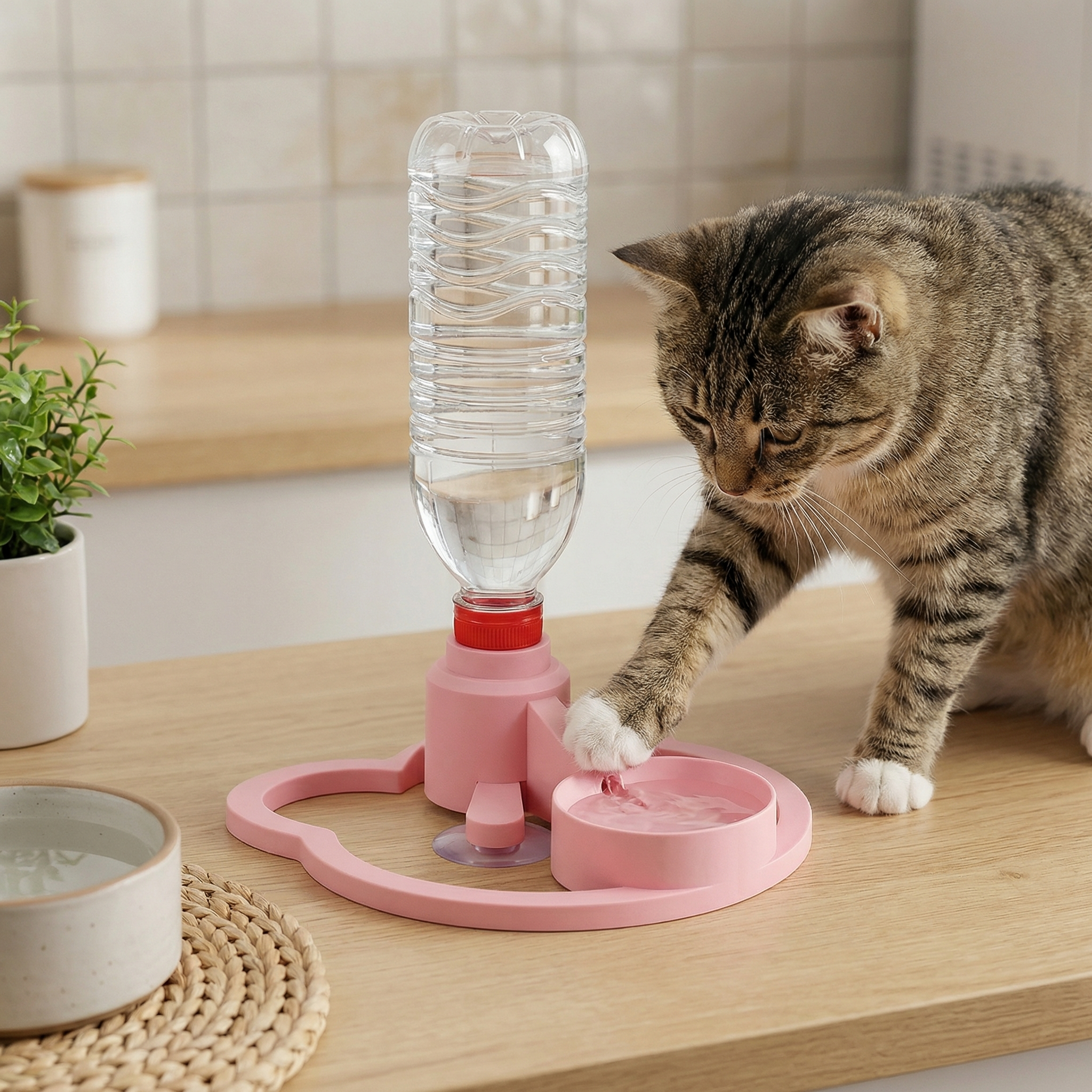 Automatischer Haustier-Wasserspender Stromlos, Kippfest und Perfekt für Unterwegs