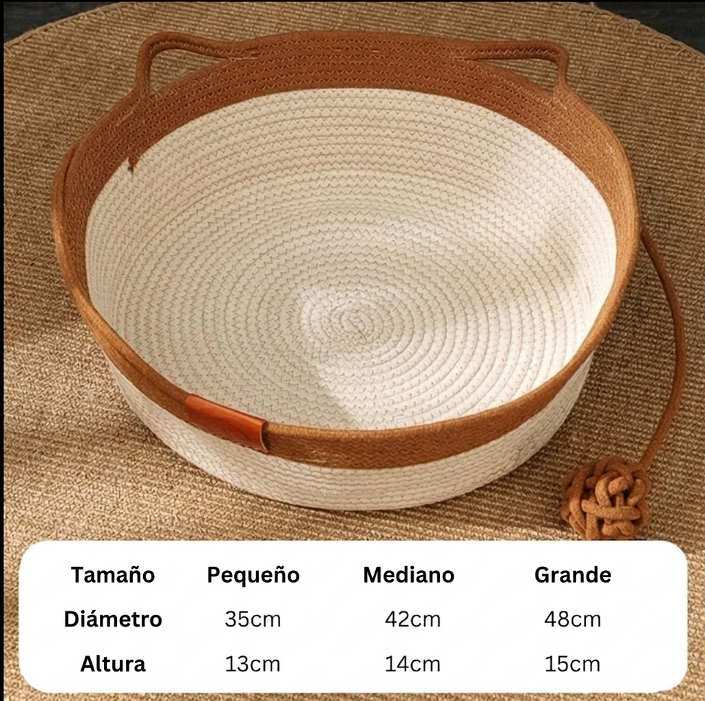 Cama para gatos de cuerda de algodón tejida a mano – Nido de sueños