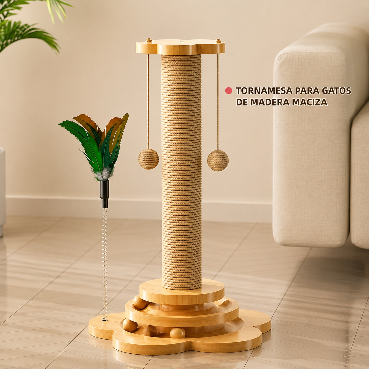 Juguetes de madera: pelotas para gatos - WoodPounce