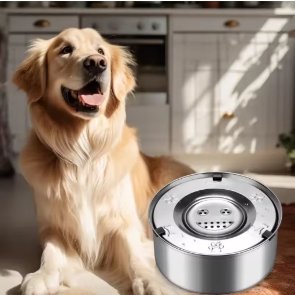 HidroPaw- Bebedero para perros de acero inoxidable con función antidesbordamiento