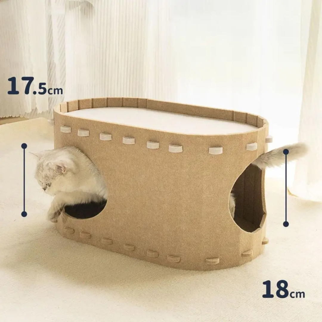 Acogedora casita para gatos de fieltro