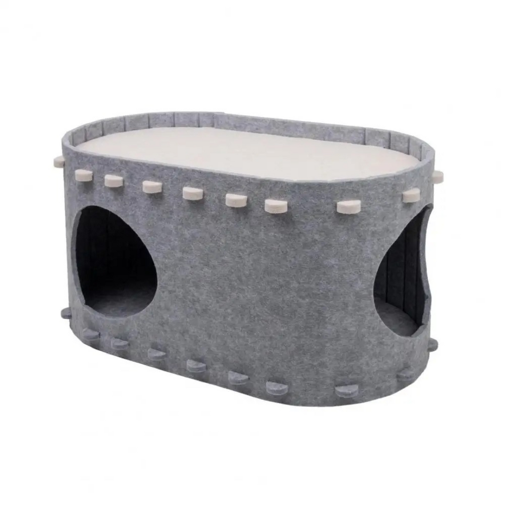 Acogedora casita para gatos de fieltro