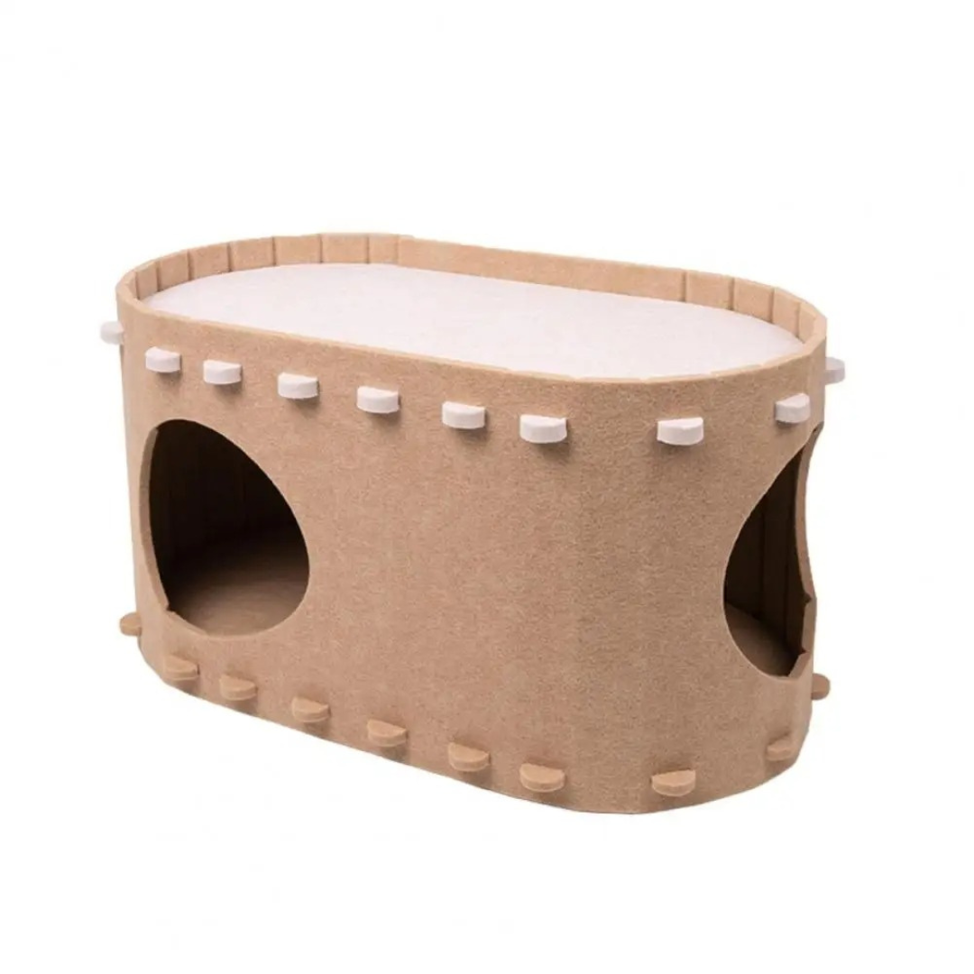 Acogedora casita para gatos de fieltro