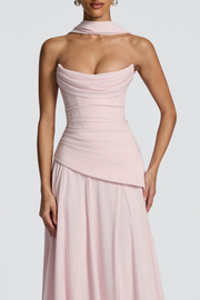 Wrshra Strapless Corset Maxi Dress - Pink