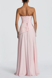 Wrshra Strapless Corset Maxi Dress - Pink