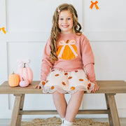 Sweet Wink Coquette Pumpkin Sequin Patch Sweatshirt - Dusty Rose