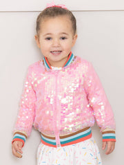 Pink Iridescent Bomber Jacket