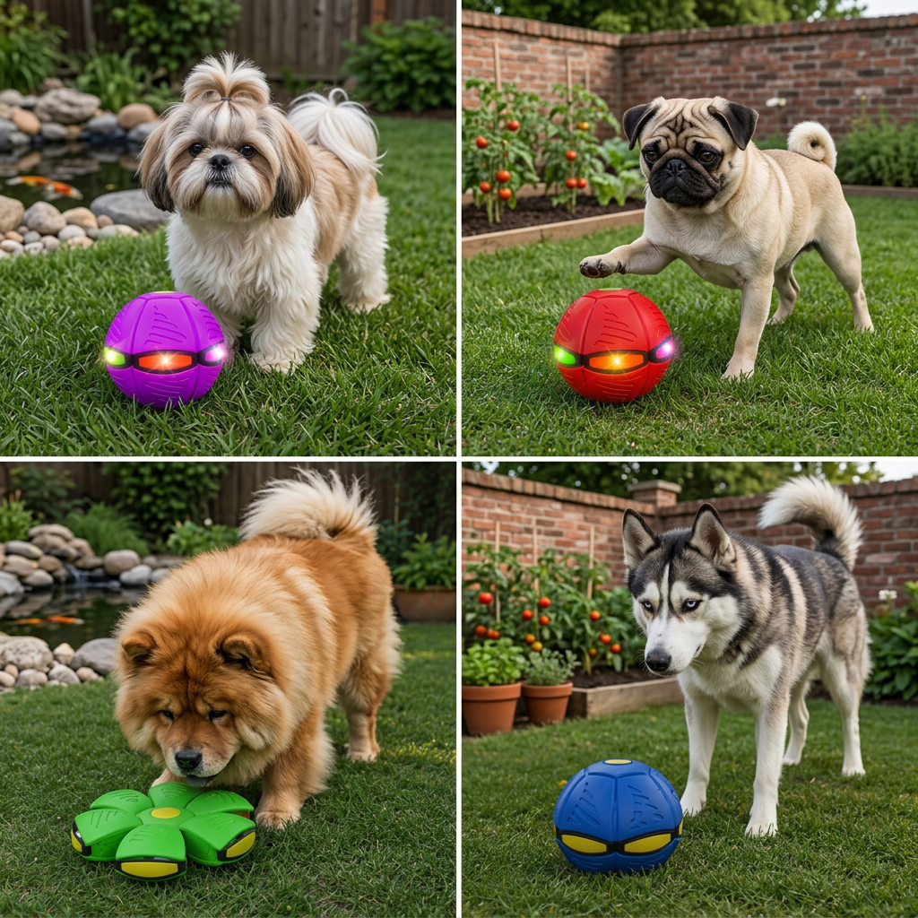 Pelota voladora interactiva para perros