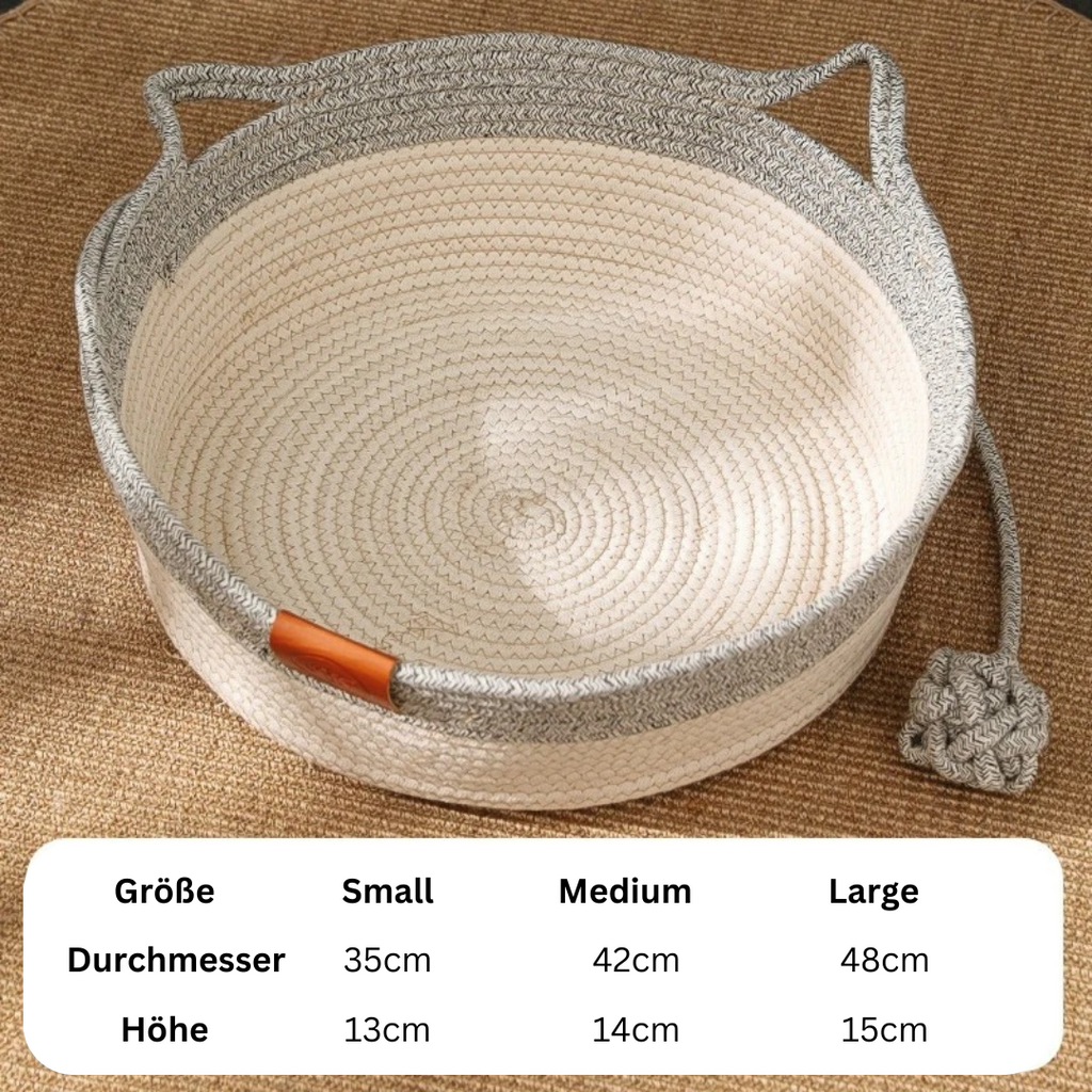 Cama para gatos de cuerda de algodón tejida a mano