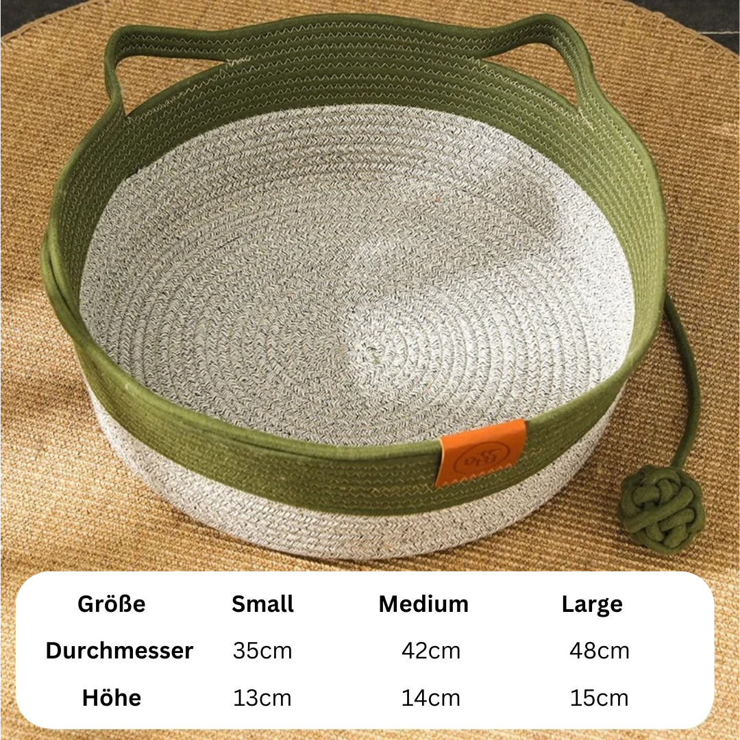 Cama para gatos de cuerda de algodón tejida a mano