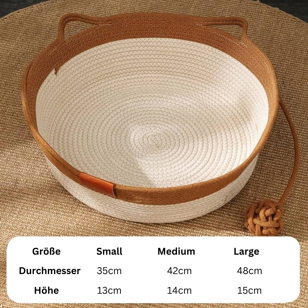 Cama para gatos de cuerda de algodón tejida a mano