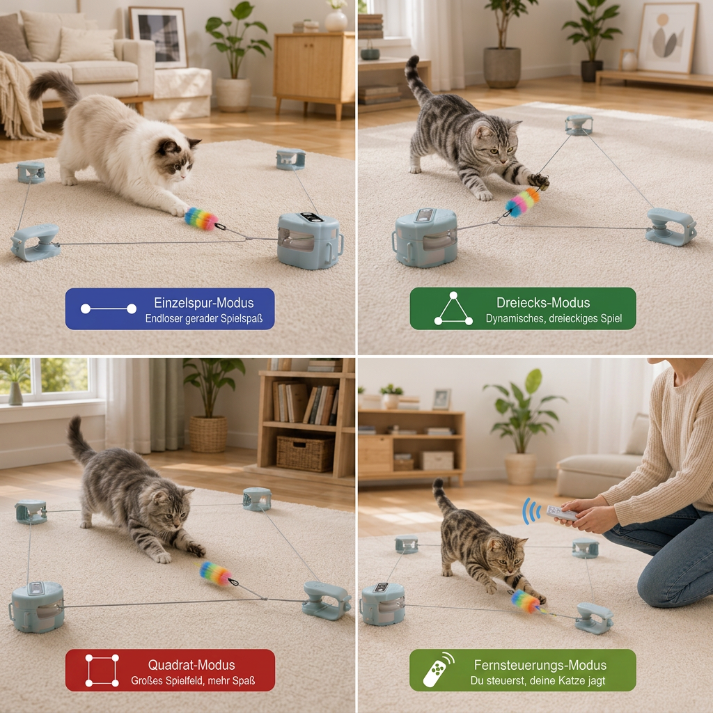Automatisches Katzenspielzeug mit Laufbahn