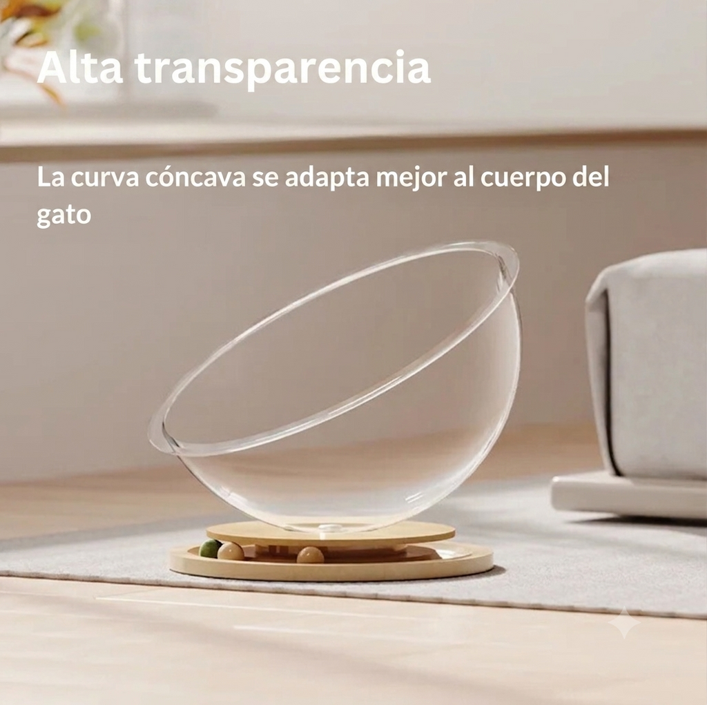 Acogedora bola para gatos con zona de juegos integrada