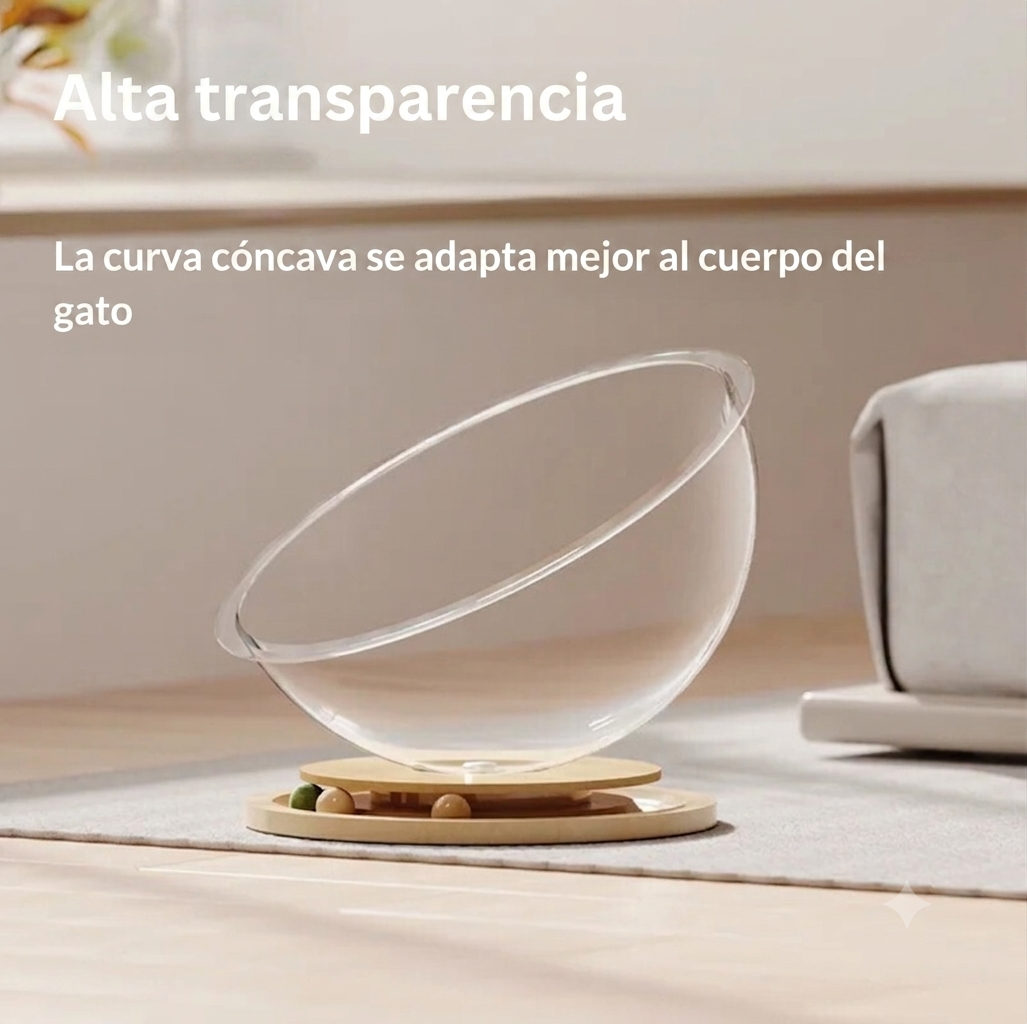Acogedora bola para gatos con zona de juegos integrada