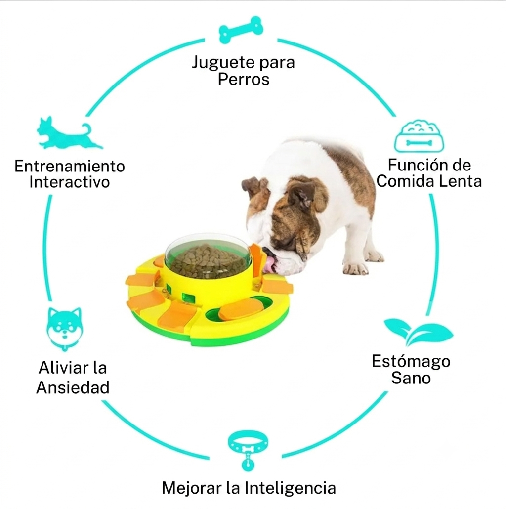 Estación de comida tipo rompecabezas para mascotas