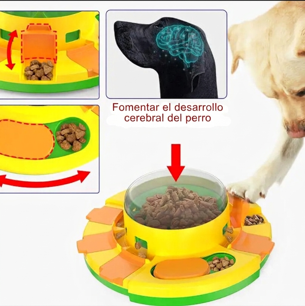 Estación de comida tipo rompecabezas para mascotas