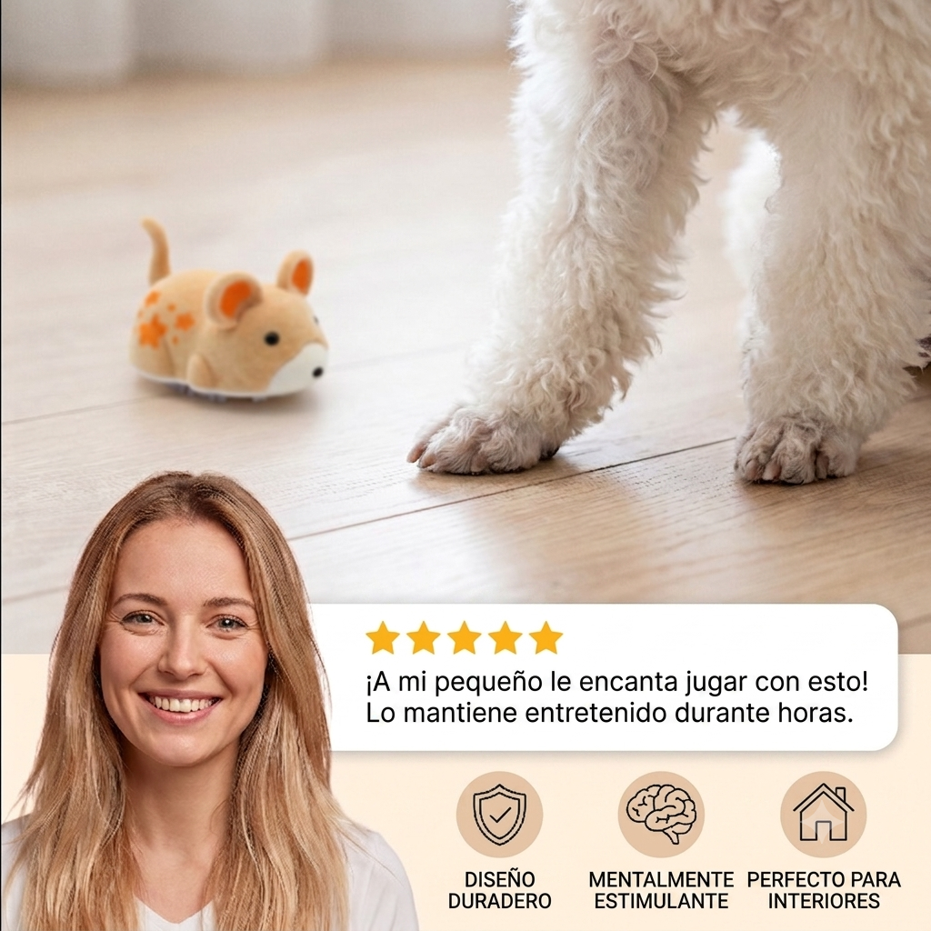 Juguete interactivo para perros con forma de hámster (para interiores)