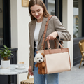 Bolso de transporte para mascotas con osito de peluche y ventana para ver al animalito