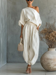 SAVRINA | 2-Piece Set with Off-the-Shoulder Top