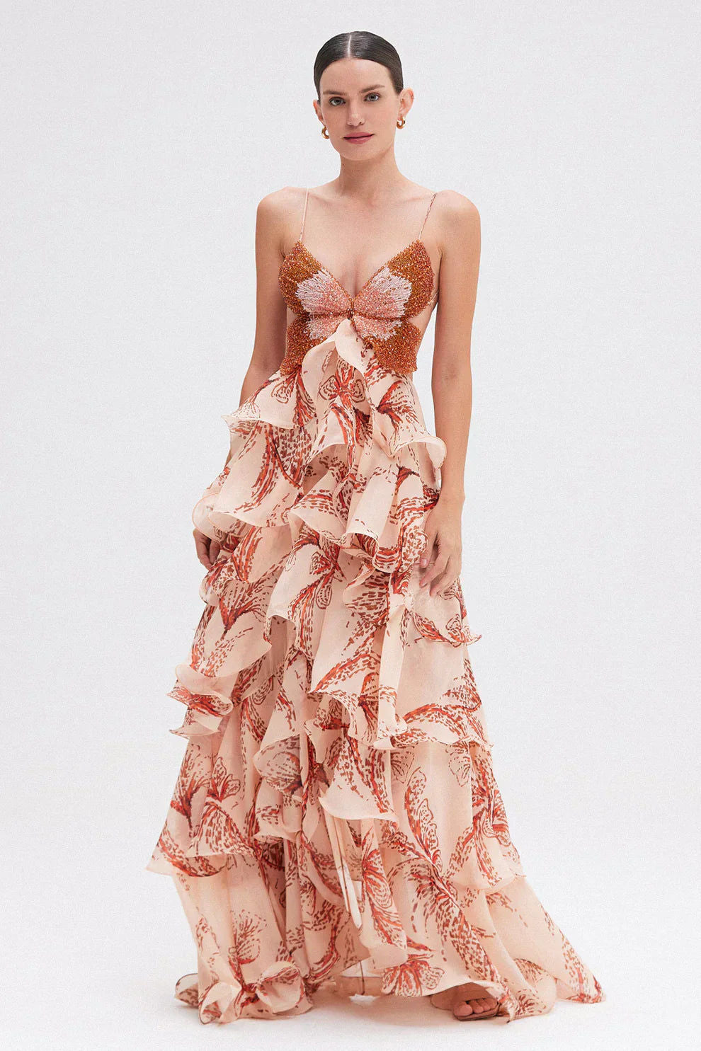 VELISSA™ | Vestido Largo con Volantes y Escote Joya