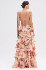 VELISSA™ | Vestido Largo con Volantes y Escote Joya