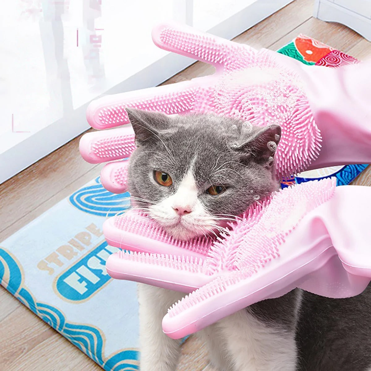 Guantes para el cuidado de mascotas y la limpieza